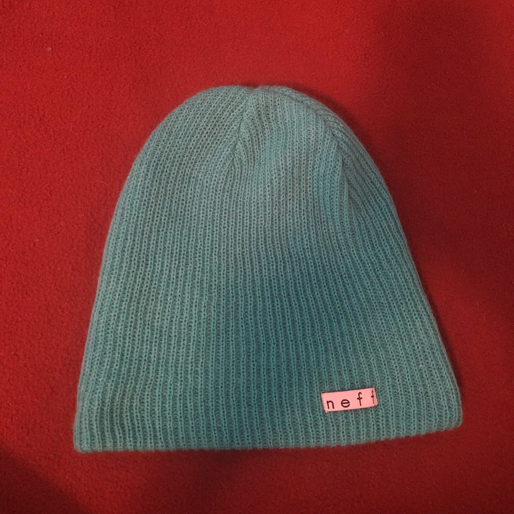 Teal neff knit beanie